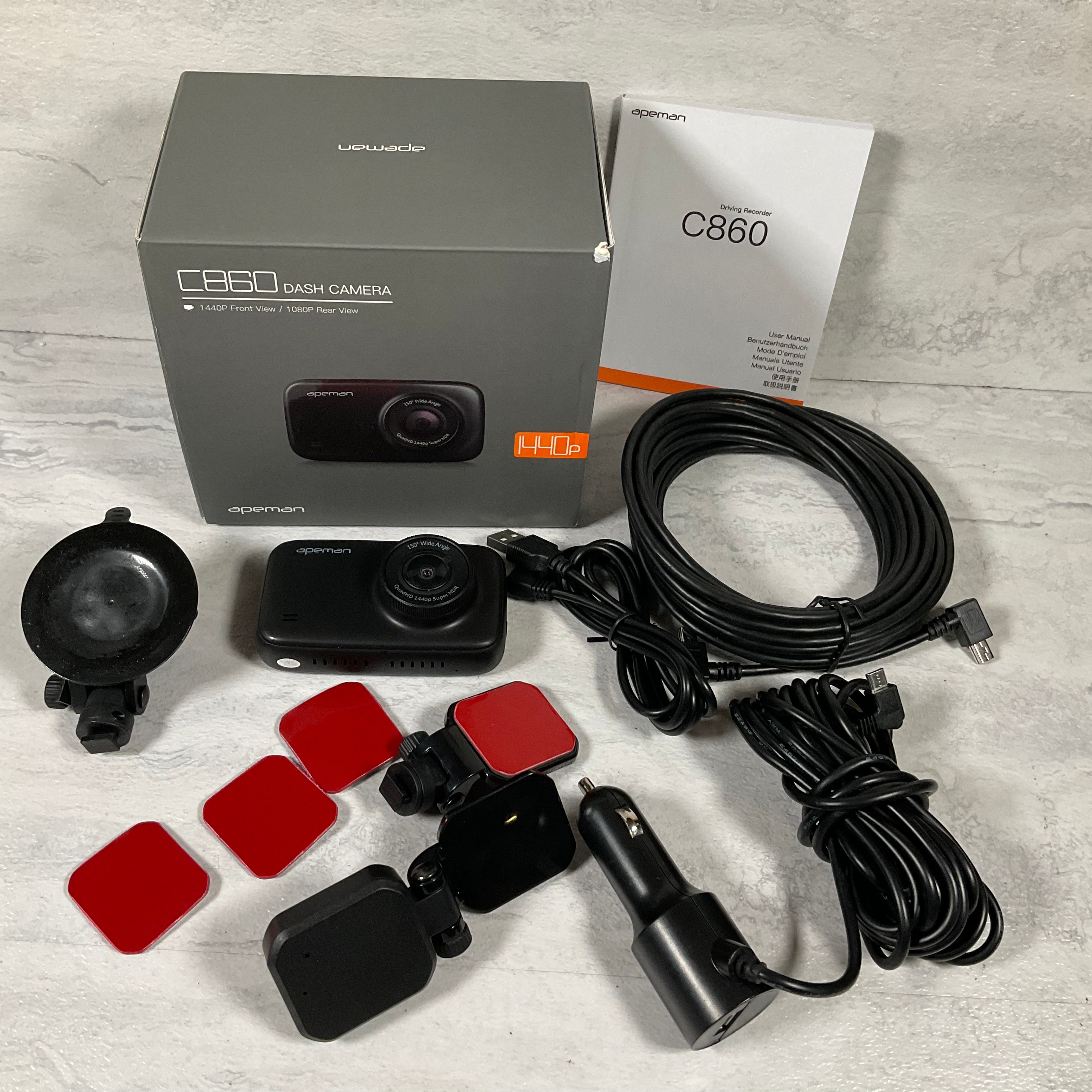 APEMAN C860 Dual Dash Cam Full HD Front and Rear Camera (6990847377591)